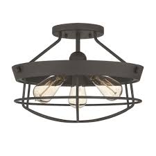 It's much easier to evenly heat or cool the room and there i'm rebuilding my kitchen and downstairs bathroom. Dsi Dominic 15 5 In 3 Light Matte Black Rustic Farmhouse Semi Flush Mount Ds18854 The Home Depot Farmhouse Flush Mount Light Black Flush Mount Light Semi Flush Mount Lighting
