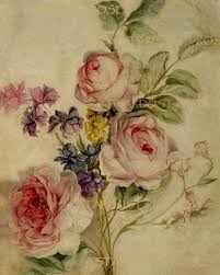 Watercolor flower frame rose eucalyptus. Antique Floral Art Download Instant Digital Vintage Painting Etsy Botanical Drawings Floral Art Vintage Flowers