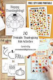 20 Printable Thanksgiving Kids Activities Thanksgiving Activities For Kids Thanksgiving Printables Thanksgiving Kids