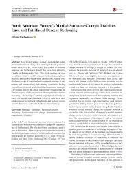 Surnames, english surnames, surnames that can also be given names. Pdf North American Women S Marital Surname Change Practices Law And Patrilineal Descent Reckoning