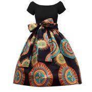 Huaaniue soirée robe de cérémonie princesse simple fille. Modele De Pagne Pour Jeune Fille African Print Skirt African Print Clothing African Fashion