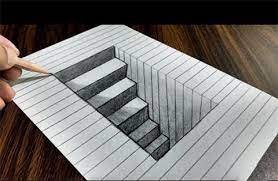 Algi Yaniltan 3 Boyutlu Cizimler Guzel Sozler 3d Art Drawing Drawings On Lined Paper 3d Drawings