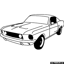 Color in this picture of a 1968 ford mustang gt fastback and share it with others today! Cars Online Coloring Pages
