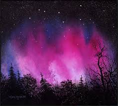 Northern Lights Astronomy Art Northern Lights Painting Pastel Art