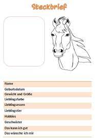 steckbrief vorlage fur madchen mit pferd brief steckbrief pferde steckbrief