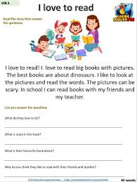 There are example sentences to show how the language is used. Reading Comprehension And Writing Worksheets Kindergarten And Primary Grade Making English Fun