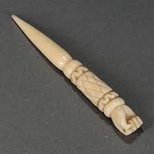 Carved Bodkin With Clenched Fist Current Price 100 Carving Bone Carving Bone Art