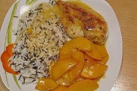 Hahnchen Mit Pfirsich Von Cohen1604 Chefkoch Rezept Hahnchen Rezepte Lebensmittel Essen