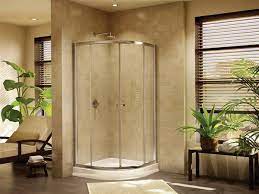 Smooth ball bearing roller system glass tempered with polished edges in clear glass (1/4) or paris point glass (3/16) heavy duty extrusions double roller system. Fleurco Amalfi 40 Round Arc4 Frameless Curved Glass Sliding Shower Doors