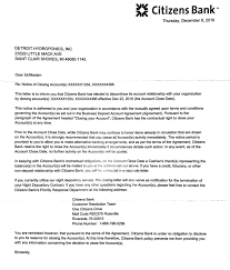 In the application for closing bank account letter, you will need to list all the problems and reasons for your account closure. The Cultivation Station Citizens Bank Has Decided To Close Our Account With No Explanation We Presume It Is Because We Primarily Deal With Cash And We Have The Word Hydroponic In