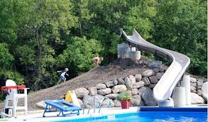 Homemade Pool Slide Ideas Homemade Pools Pool Houses Swimming Pool Slides