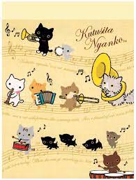 San X Kutusita Nyanko Music Mini Memo Pad Parade Planner Stickers Cats Word Art