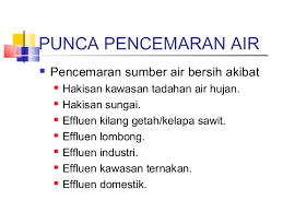 Pembuangan sisa organik dari kilang. Punca Pencemaran Sungai Fasrdown