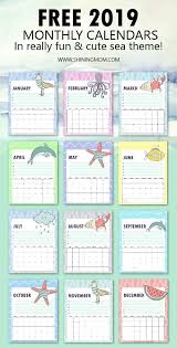 Free 2019 Calendar Printable In Cute And Happy Print Kids Calendar Calendar Printables Planner Printables Free