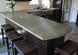 Concrete Counter Tops Dark Cabinets And Stainless Appliances Concrete Countertops Kitchen Concrete Kitchen Concrete Kitchen Counters