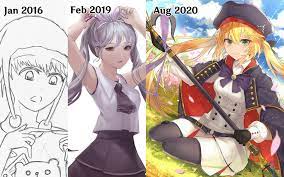 My progression over the years on anime art style! : r/AnimeSketch