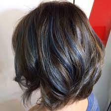 25 Brown Hair Color Ideas That Are Hot Right Now Blue Hair Highlights Short Hair Balayage Brown Hair Blue Highlights
