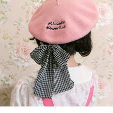 楽天市場 帽子 大石蘭さん コラボ ベレー帽 刺繍 リボン ギンガムリボン シンプル 可愛い ベージュ ピンク ブラック 黒 f レディース 夢展望 07 18発送予定 夢展望 yumetenbo ファッション レディース レディース ファッション