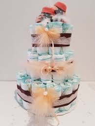 gateau de couches pour fille chocolat et peche tout en douceur