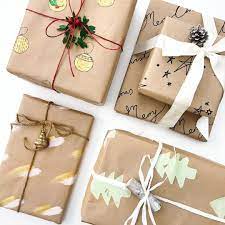 Been Getting My Diy On Again And Making My Own Wrapping Paper Using Simple Brown Paper My Homemade Paper Brown Paper Wrapping Diy Wrapping Paper Gift Wrapping