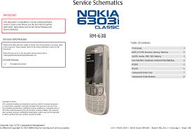 Nokia 6303i Classic RM 638 Service ...
