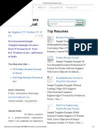 New resume format for freshers 2011 free download � online writing. B Tech Freshers Resume Format Resume Java Server Faces