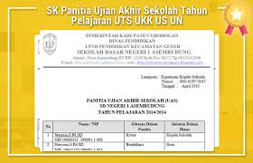 We did not find results for: Sk Panitia Ujian Akhir Sekolah Tahun Pelajaran Uts Ukk Us Un Ujian Sekolah Sd Mi