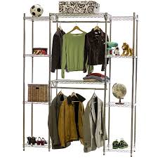 White wall retractable accordion drying rack this easy to assemble accordion drying rack this easy to assemble accordion drying rack from danya b, is an attractive, functional space saver for your laundry room or bathroom. Wire Closet Shelving System W Double Hang Storage 18 D X 84 H
