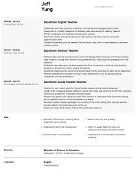Teaching professional career that is imaginative and includes several artistic medium to encourage and inspire students. Substitute Teacher Resume Samples All Experience Levels Resume Com Resume Com