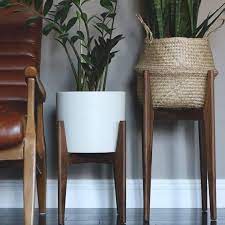 Mid Century Modern Plant Stand Our Original Design Indoor Etsy Mid Century Modern Plant Stand Mid Century Modern Plants Modern Plant Stand