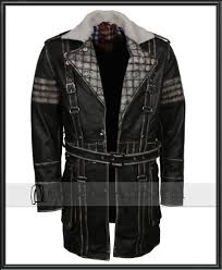 Elder Arthur Fallout 4 Jacket Distressed Leather Fur Collar Coat Mens Costume Mens Fur Collar Coat Celebrities Leather Jacket Leather Jacket Style