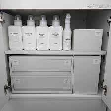 バス トイレ モノトーンインテリア モノトーン モノトーン収納 ラベル などのインテリア実例 2018 11 16 15 20 49 roomclip ルームクリップ 洗面所下 収納 クローゼット 収納 洗面所 収納
