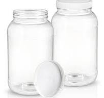 Amazon.com: ZOOFOX 2 Pack Plastic Jars with Lids, 1 Gallon Wide Mouth  Storage Containers, Empty Plastic Jars for Kitchen & Household Storage of  Dry ...