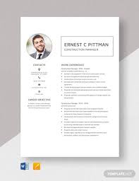 sample construction resume templates in