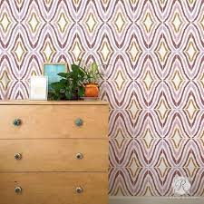 Modern Wallpaper Design For Easy Diy Projects Good Vibrations Wall Stencils Royal Design Studio Stencils Wall Modern Wall Stencil Modern Wallpaper Designs