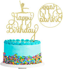 Also, paired with delicious sponge. Buy Happy Birthday Gymnastics Cake Topper Gymnast Girl Birthday Cake Party Decorations Gymnastics Themed Birthday Party Decor Double Sided Gold Glitter Online In Poland B08bkl3qbx