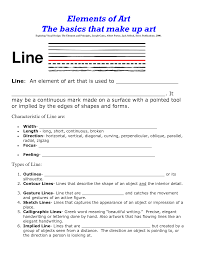 Elements Of Art Student Notes Elements Of Art Art Worksheets Art Lessons Middle School