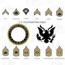 Us Army Enlisted Rank Insignia Collection Military Frame Clip Etsy Military Frames Stamp Frame Scrapbook Frame