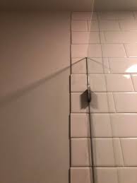 Subway tile with schluter edge. Uneven Subway Tile Edge Remedy Ceramic Tile Advice Forums John Bridge Ceramic Tile