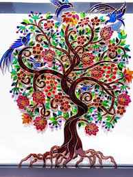 Tree Of Life Art 15 X15 Glass Painting Glass Art Wall Decor Bohemian Decor Wedding Gift Original Art Framed Art Modern Art Etsy Tree Of Life Art Tree Of Life Painting Glass Painting