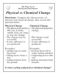 Physical Chemical Changes Worksheet Worksheet Fun And