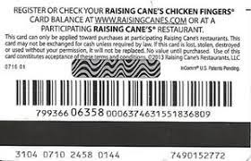 + click here to view the gift card disclaimer. Gift Card Raising Cane S Chicken Fingers Raising Cane S United States Of America Raising Cane S Col Us R Rcane 001 01