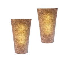A refined take on barn board beauty, its complex, replicated wood grain showcases hints of burnt orange and teal tones for a sense of weatherworn authenticity. Set Of Two Vivid Battery Powered Wall Sconce Qvc Com