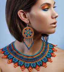 Native American Beaded Necklace Huichol By Biuluartisanboutique Beaded Bib Necklace Beaded Jewelry Aztec Necklaces