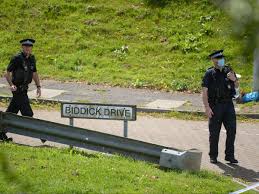 Police at the scene of the shooting in keyham, plymouth. Ksb0us3k1wgc0m