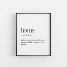 Gamer Gift Gaming Home Definition Downloadable Art Printable Home Decor Wall Art Boys Bedroom Man Cave Decor Video Game Poster Sign Peace Quotes Video Game Posters Gamer Gifts