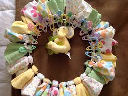 Baby Washcloth Wreath Baby Shower Wreath Baby Shower Crafts Baby Shower