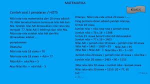 Contoh file download contoh soal uts semester 1 tahun 2015 untuk sd semua kelas berikut ini adalah kumpulan dari berbagi sumber tentang soal hots matematika sd kelas 6 yang bisa gunakan untuk. Pengolahan Data Soal Hots Tentang Mean Atau Nilai Rata Rata Youtube