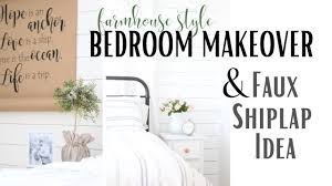 This kid's room from ashley, of simply designing, is full of fun details, like this diy loft bed and shiplap accent wall. Bedroom Makeover Faux Shiplap Farmhouse Style Bedroom Shiplap Wall Shiplap Diy Youtube