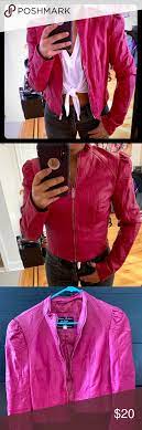 Hot Pink Faux Leather Jacket Leather Jacket Faux Leather Jackets Red Leather Jacket